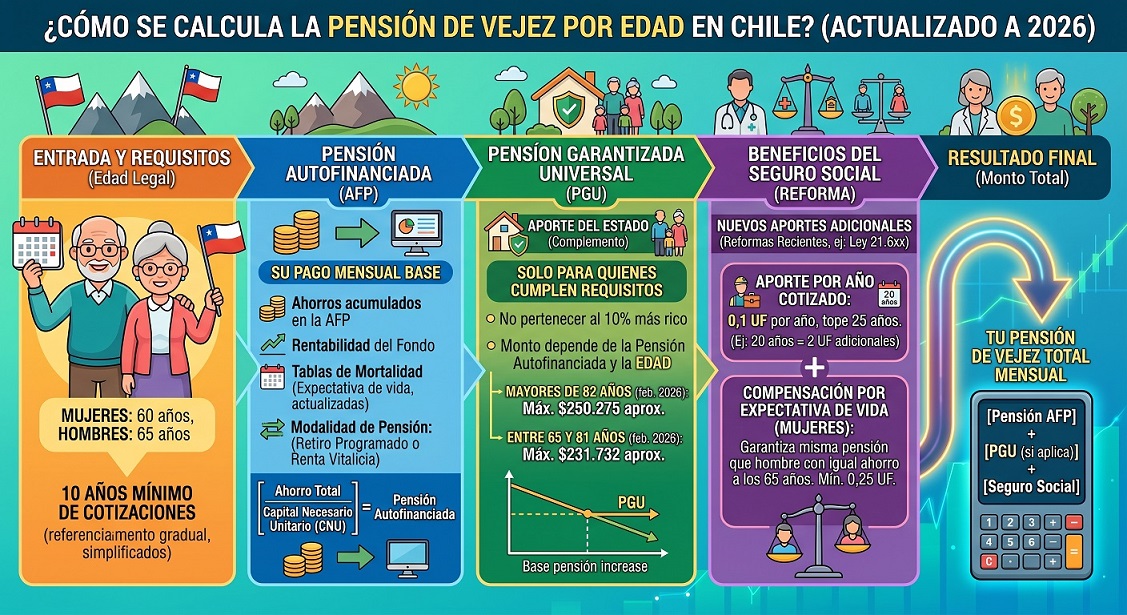 como se calcula la pension de vejez por edad en chile
