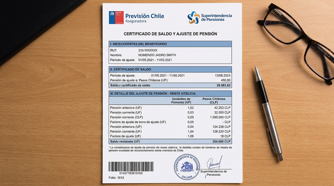 el certificado de saldo y el ajuste de pension en renta vitalicia