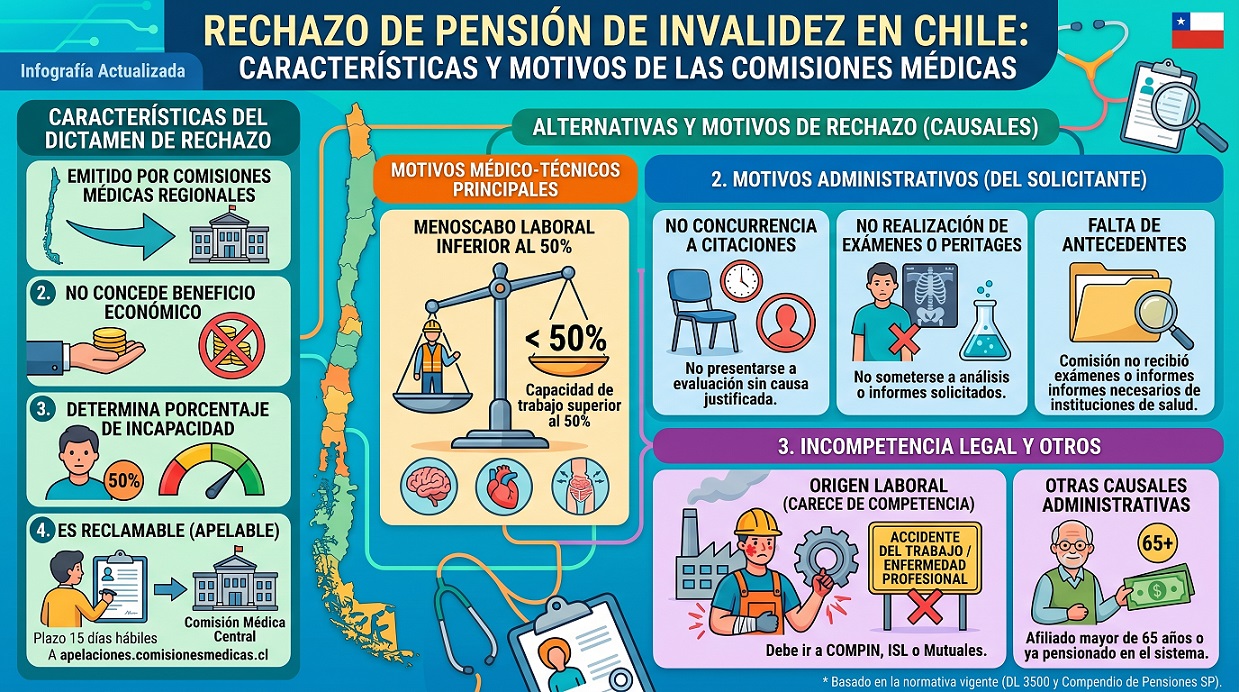 el rechazo pension de invalidez en chile por las comisiones medicas