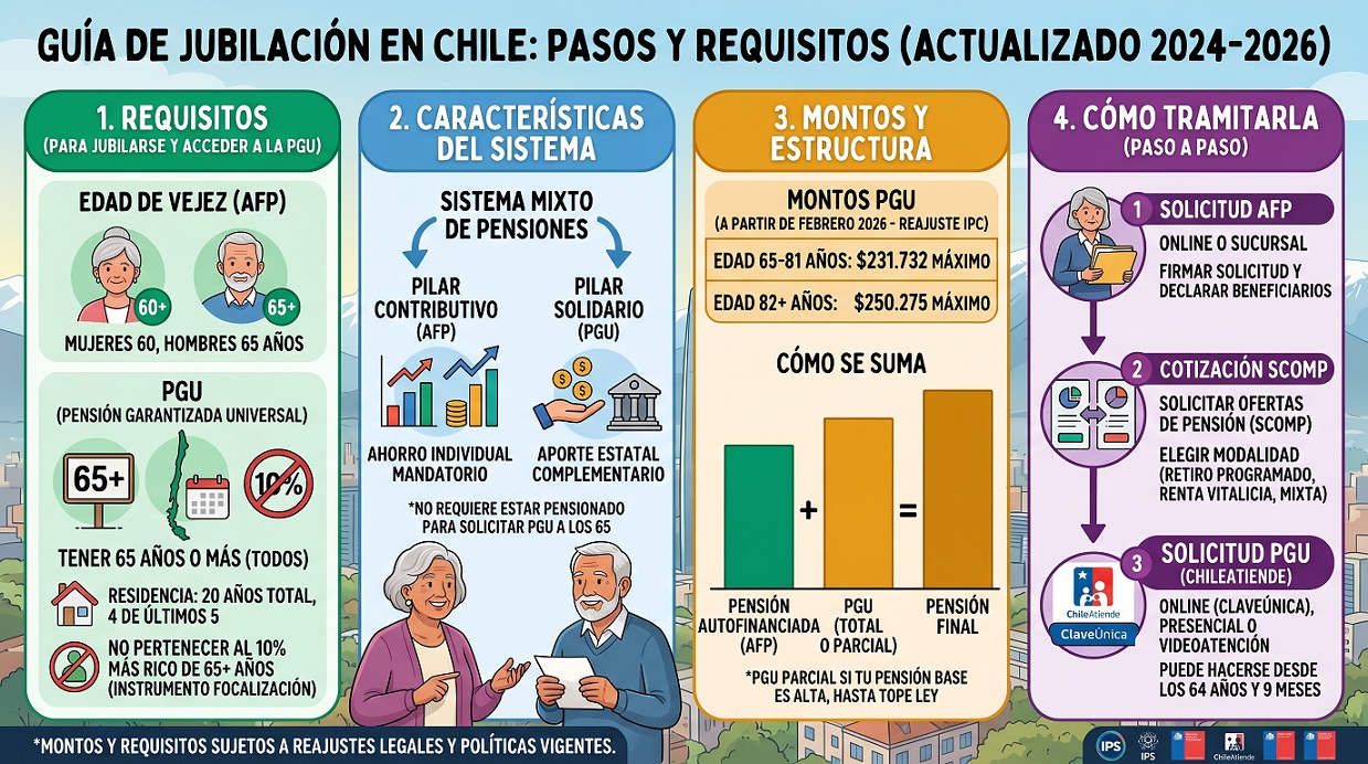 jubilacion en chile requisitos montos y como tramitarla