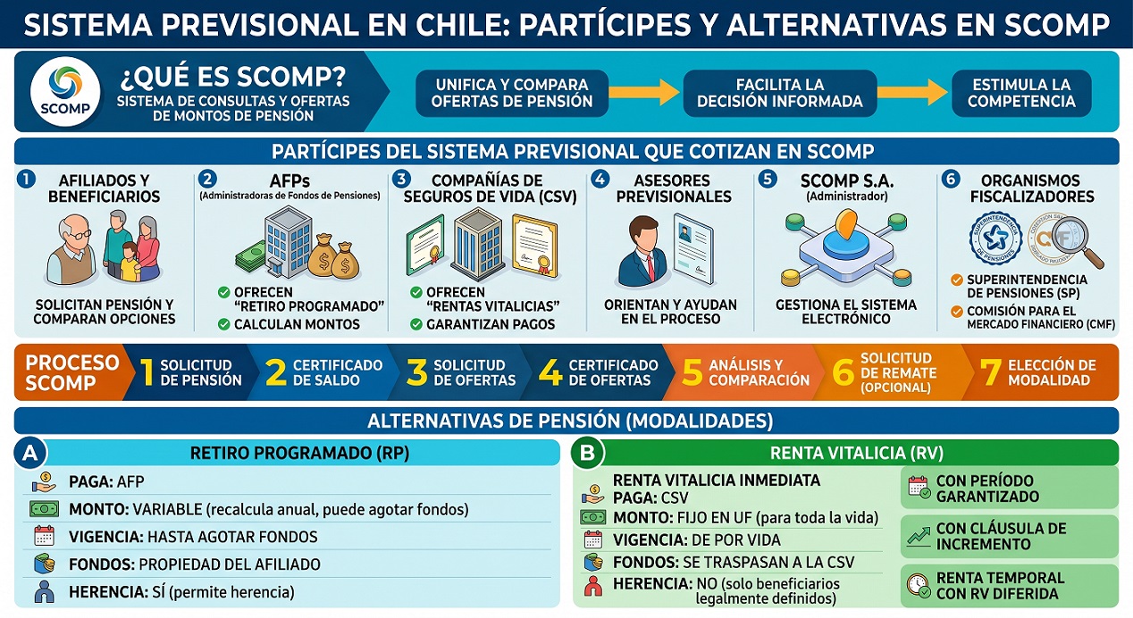 participes del sistema previsional en chile