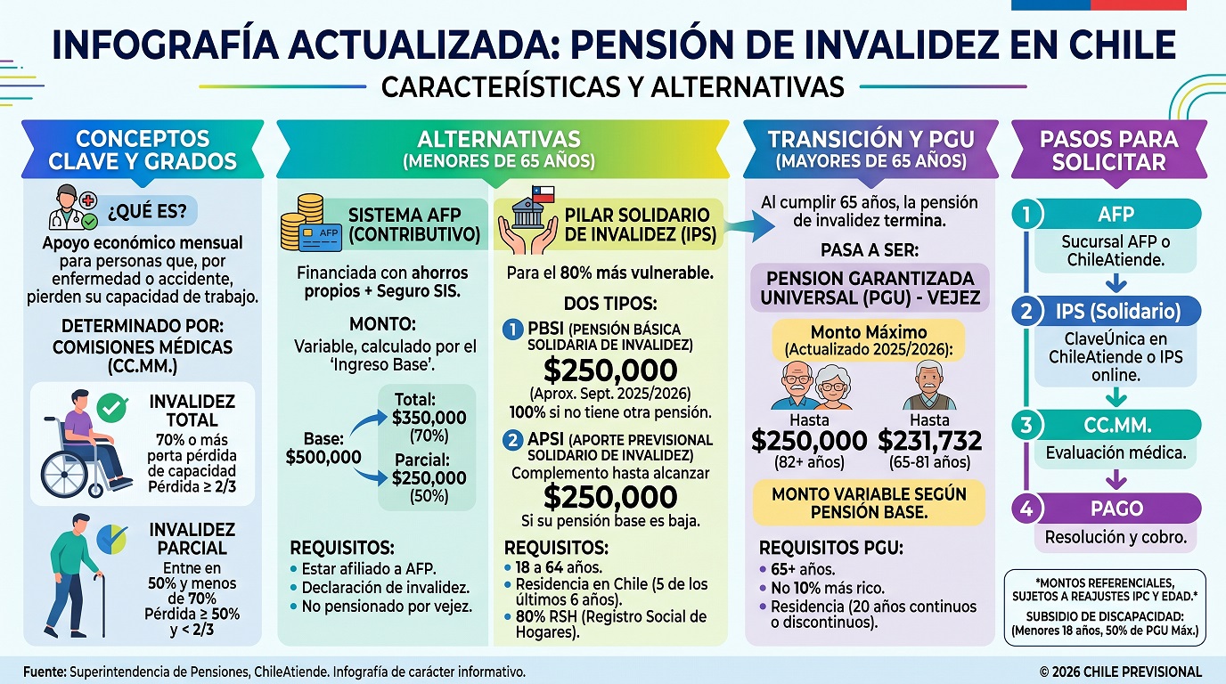 pension de invalidez requisitos caracteristicas y montos en chile