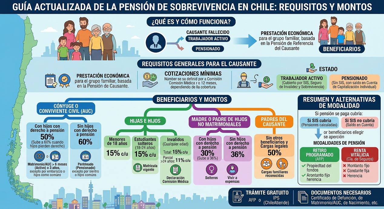pension de sobrevivencia en chile requisitos y montos
