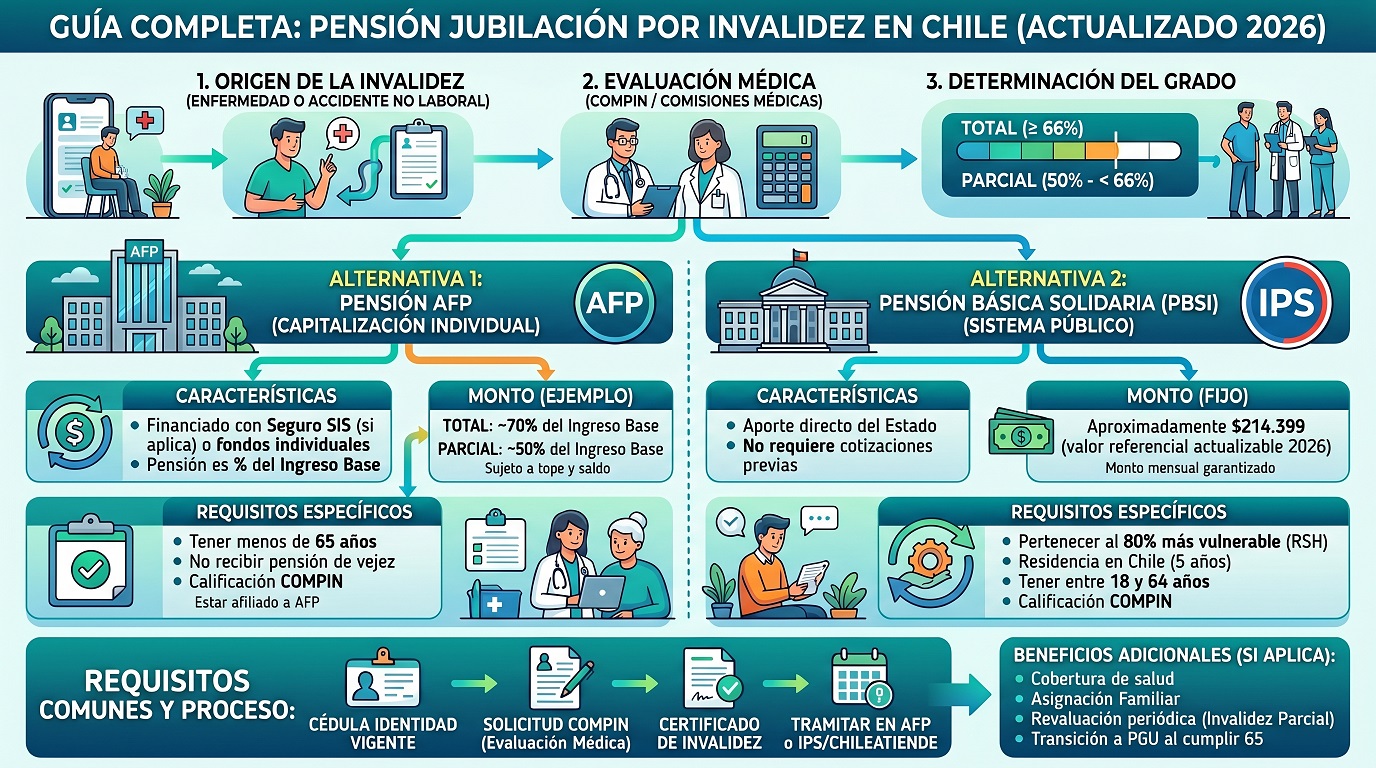 pension jubilacion por invalidez requisitos en chile
