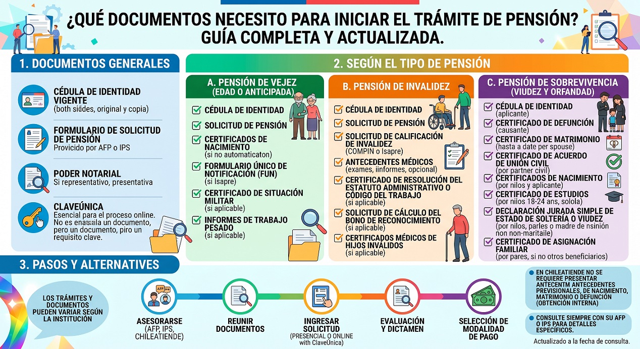 que documentos necesito para iniciar el tramite de pension