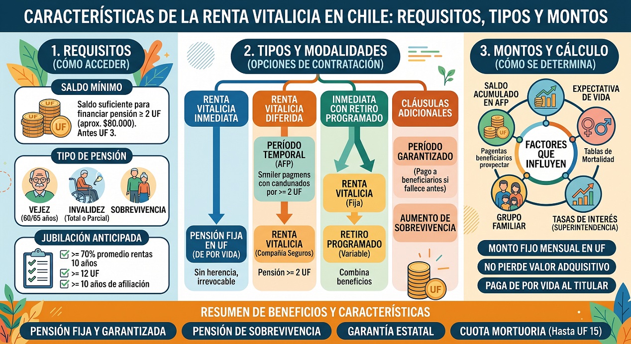 renta vitalicia en chile requisitos tipos y montos