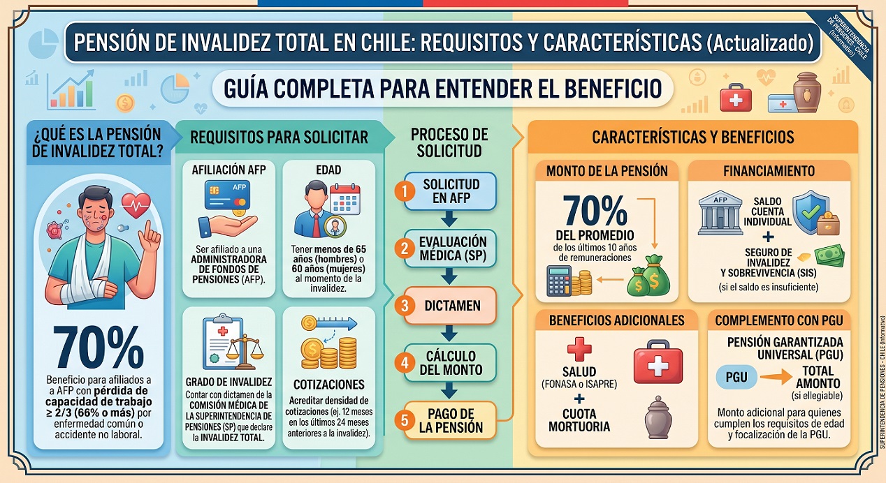 requisitos para la pension de invalidez total en chile